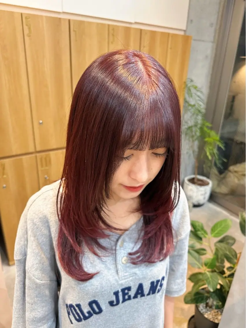 ミディアム ヘアカラー トリートメント ヘアセット 🧸🫧暖色/ボブ/ 橋本美柚🫧🧸のヘアスタイル