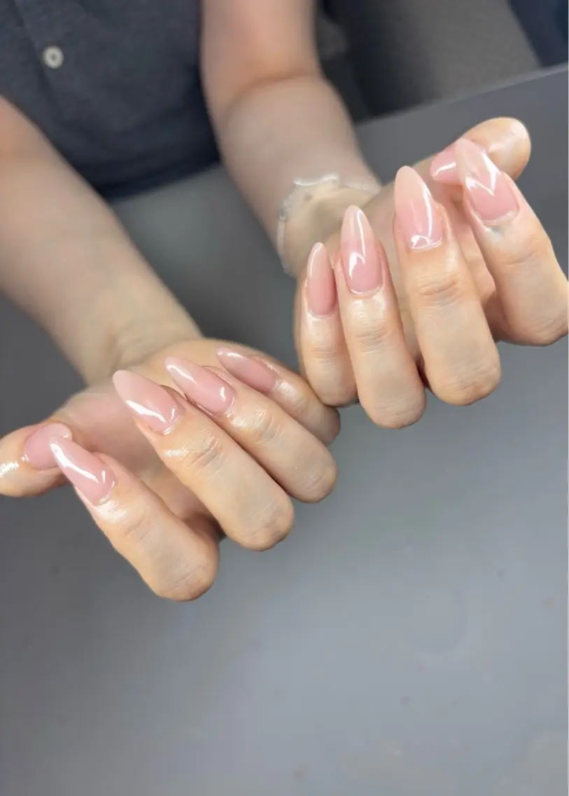 セミロング ハンドネイル aoz asukaのネイルデザイン