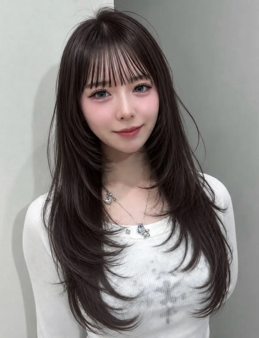 ロング 岡田 聖蘭のヘアスタイル