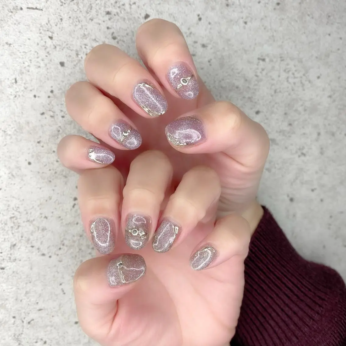 ショート カラー パーマ ヘアアレンジ メンズ キッズ ネイル マツエク・マツパ アイブロウ 成人式 成人式 ショートヘア 成人式 フラッシュネイル ハンドネイル Salon Ｋのネイルデザイン