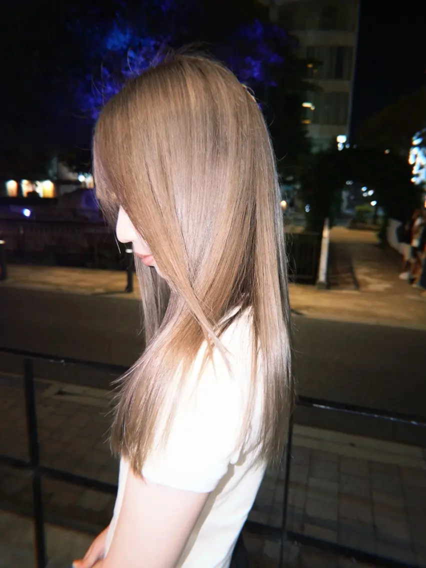 ミディアム カラー ヘアカラー トリートメント 岡山ハイトーン・ ルーツカラー/こもものヘアスタイル