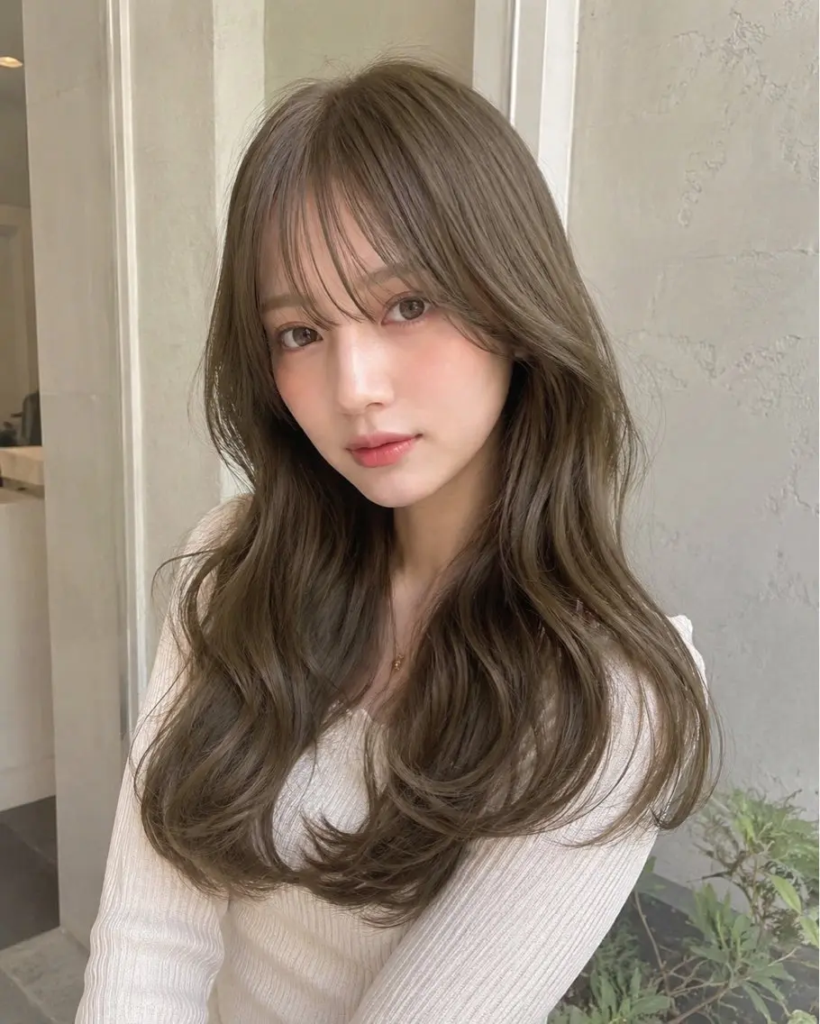 ロング ヘアカラー 美髪縮毛/艶カラー/ こーき🤍ིྀのヘアスタイル