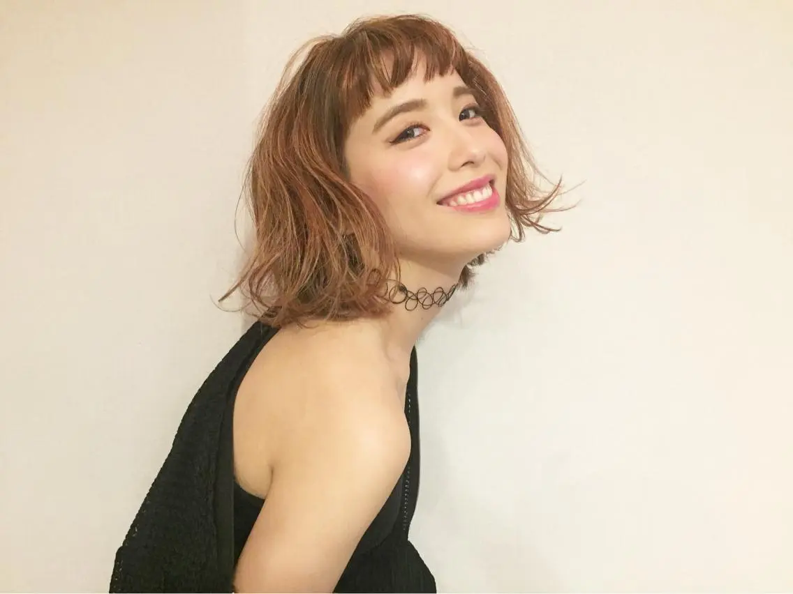 ミディアム カラー パーマ カット 池田 真由美のヘアスタイル
