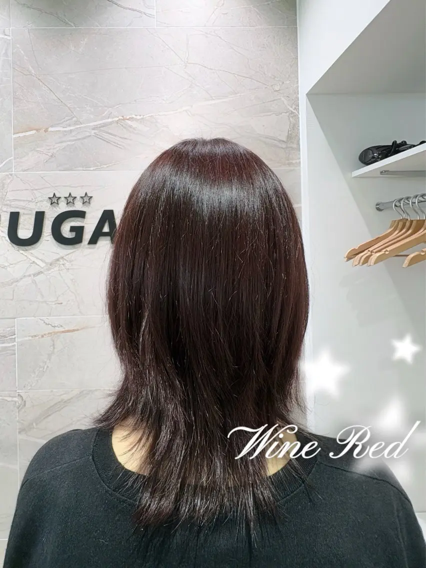 ミディアム カラー レッドカラー カラーモデル0円⭐️ 募集中/こはく🍭のヘアスタイル