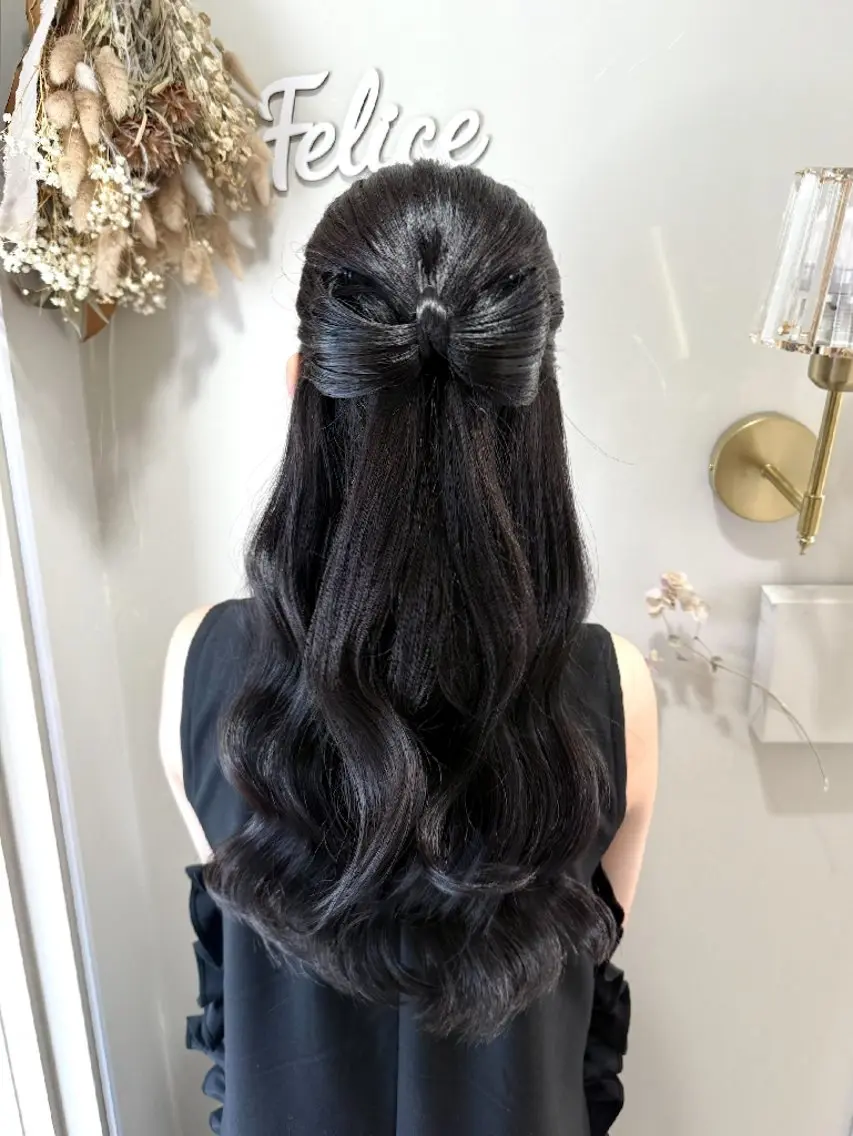 ヘアアレンジ ハーフアップ ヘアセット 🪄表参道ヘアメイク /艶感ヘアメ/れいなのヘアスタイル