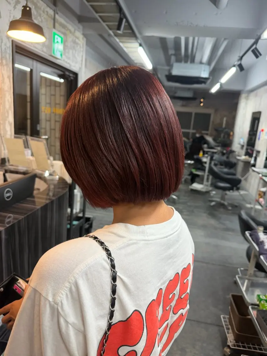 ショート レッドブラウン ヘアカラー Kyosuke/コワ ファースト長崎2ndのヘアスタイル