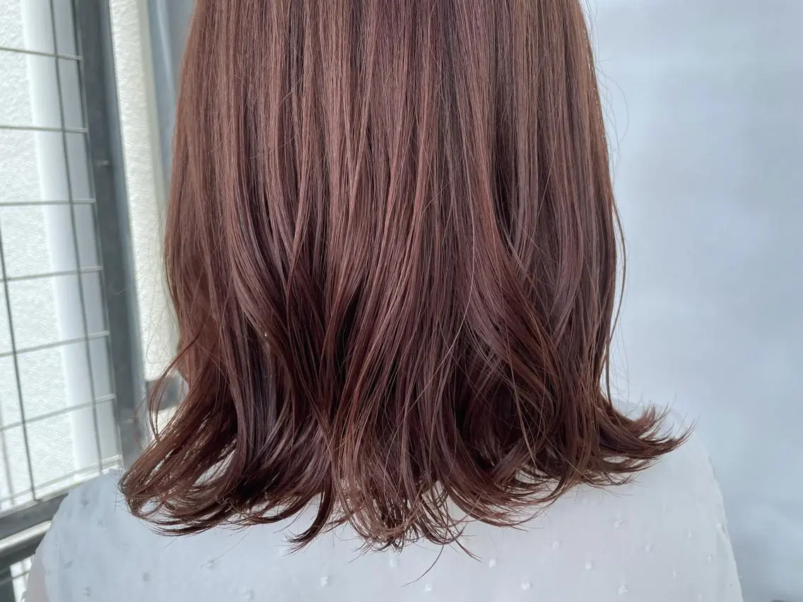 ミディアム カラー ベージュカラー ピンクカラー ピンクベージュ 【KAKONN】 yumikaのヘアスタイル
