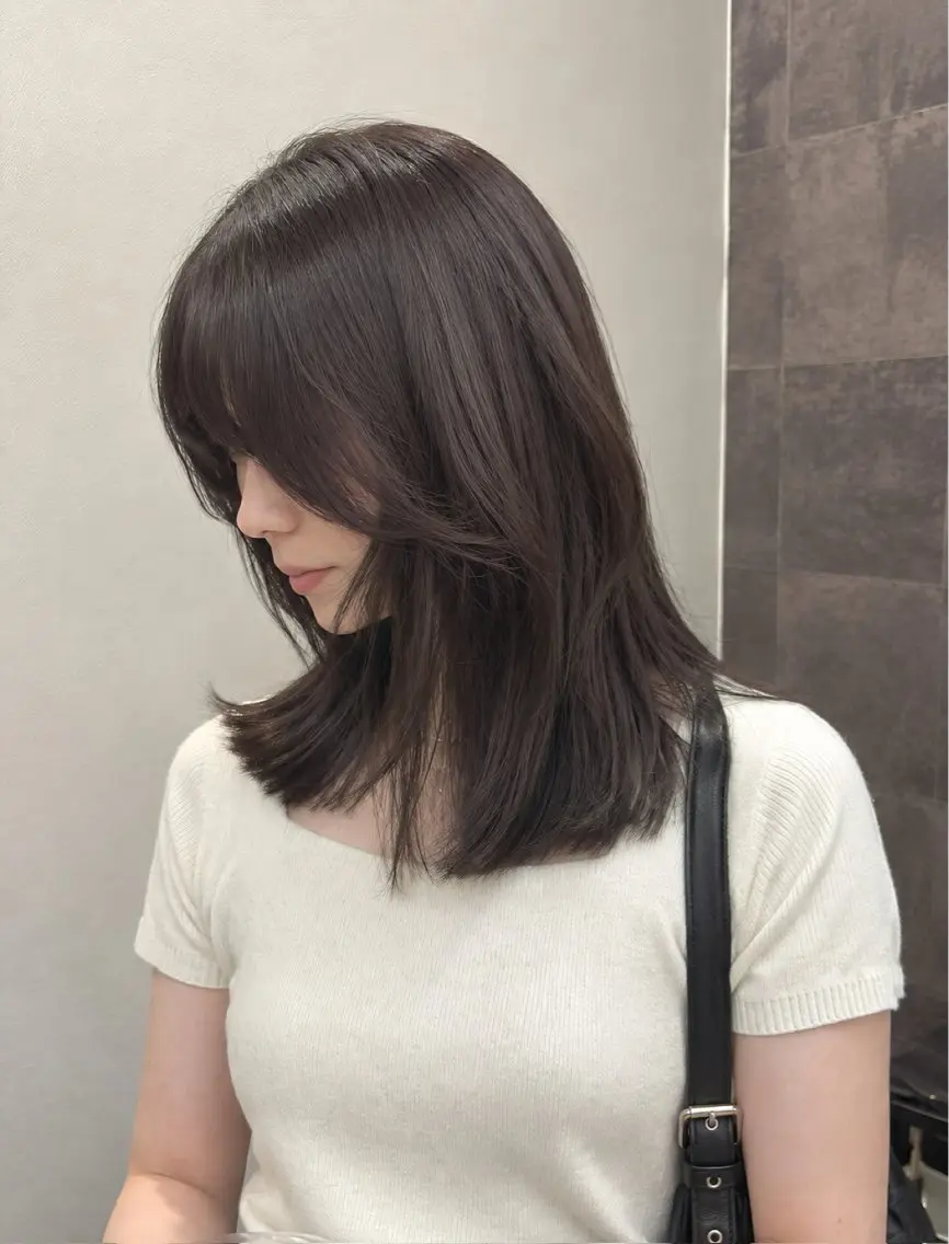 ミディアム カラー カット ヘアカラー トリートメント 広島/ボブ/レイヤー 🌿‬wakabaのヘアスタイル