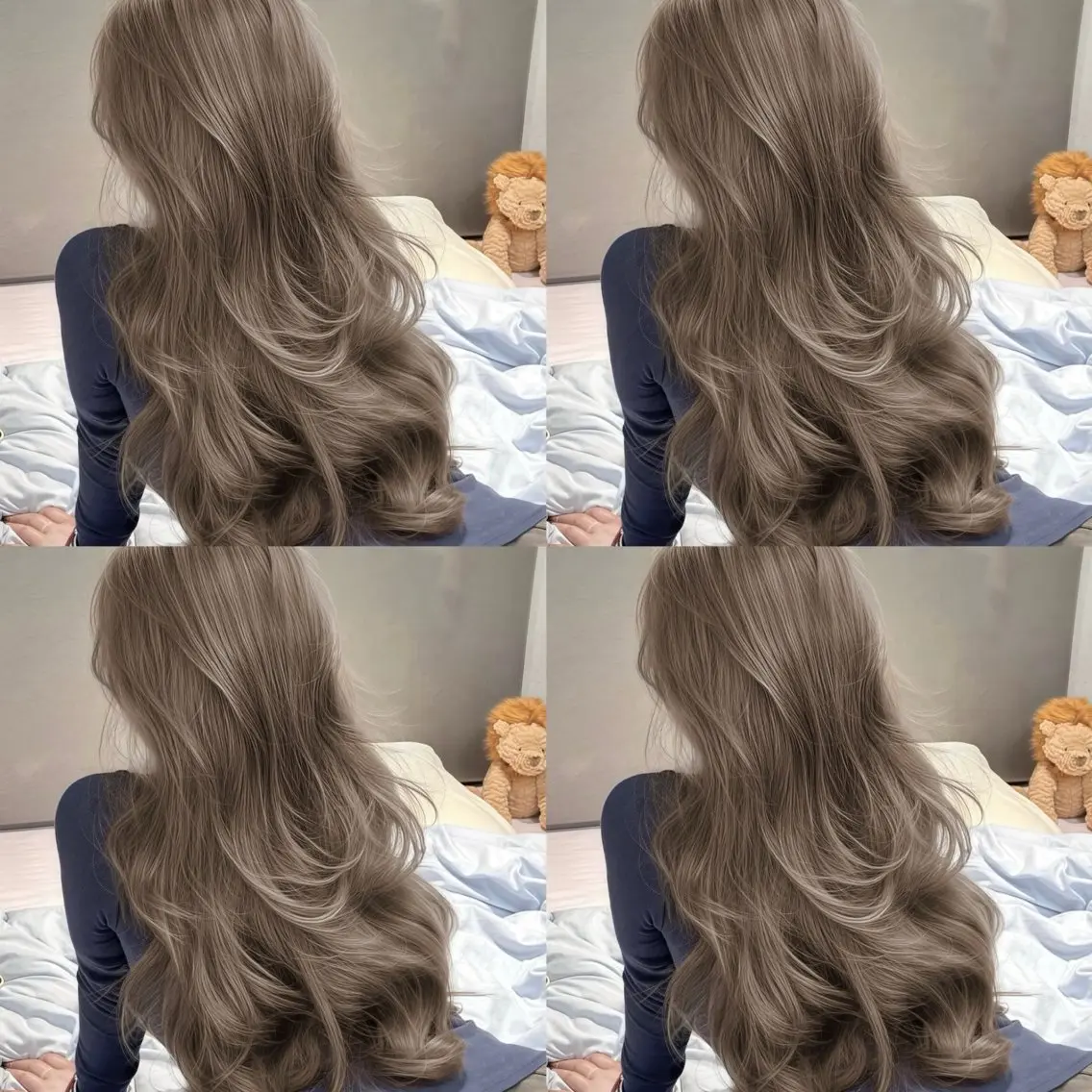 セミロング 透明感♡グレージュ ♡ミルクティー♡のヘアスタイル