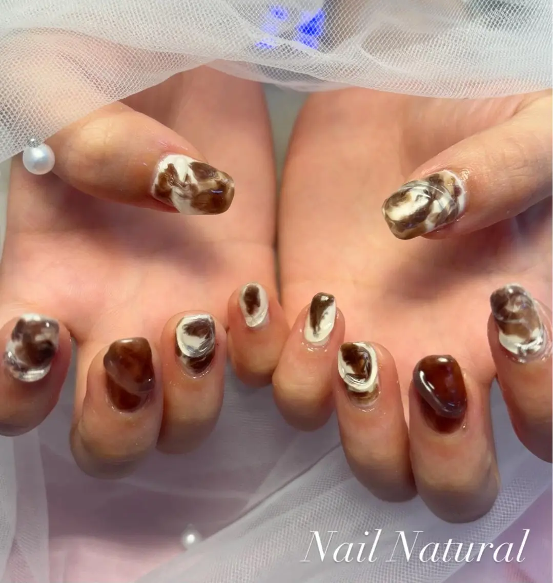 ネイル フラッシュネイル フットネイル フレンチネイル ジェルネイル ガラスフレンチ ハンドネイル Nail salon Natulalのネイルデザイン