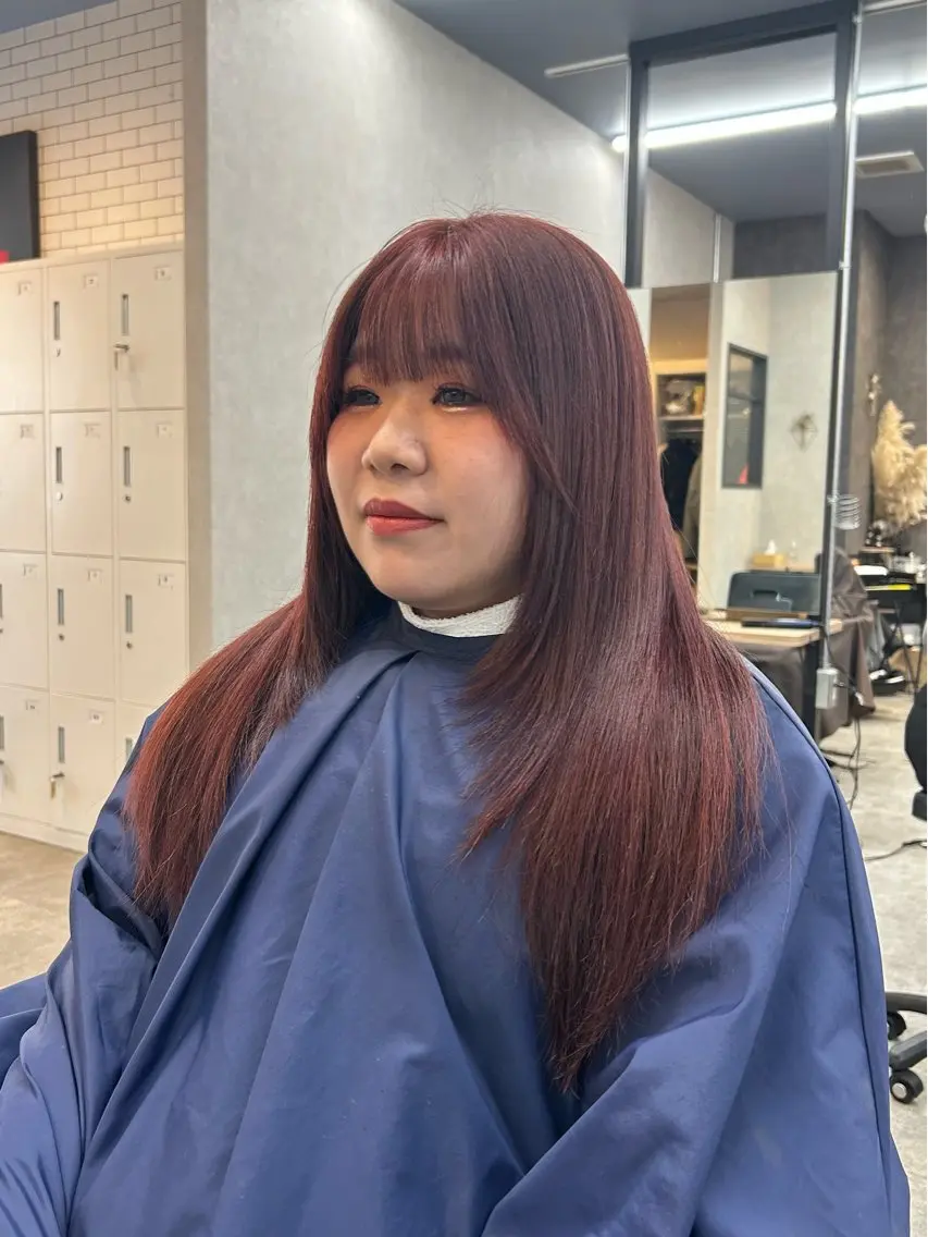 ロング カラー カット ヘアカラー トリートメント いなみね はるきのヘアスタイル