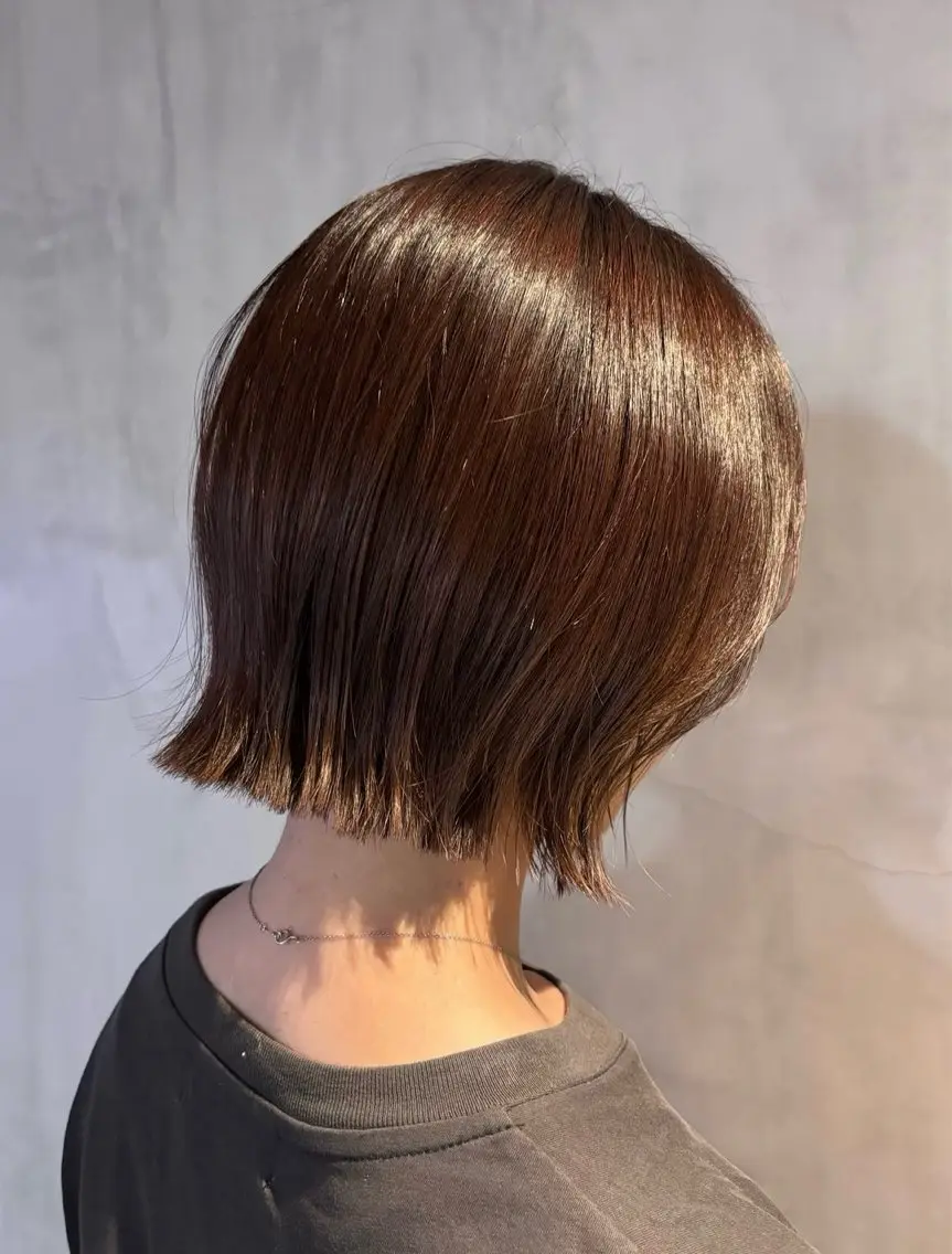 ショート カラー ヘアアレンジ キッズ 切りっぱなしボブ ボブ 栄💗レイヤー｜ショ ートカット｜haruのヘアスタイル