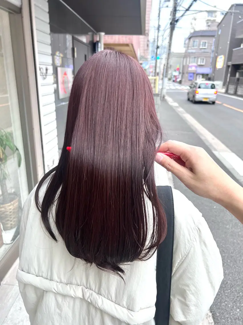 【❤️理想のカラーに❤️】✨前髪カット+ツヤカラー+3STEPトリートメント✨の写真