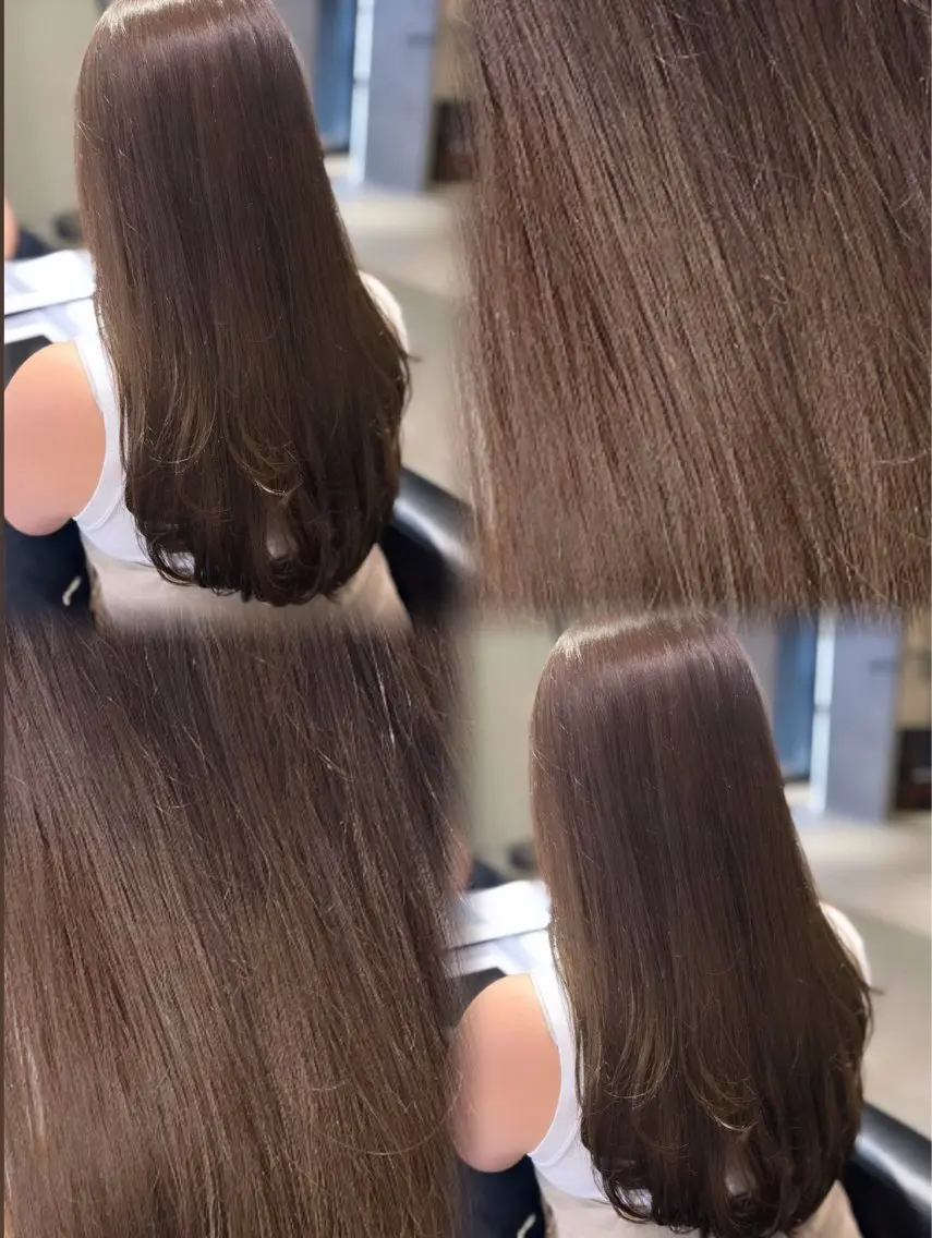 ロング カット ヘアカラー トリートメント 顔周りレイヤー 髪質改善 / AYUのヘアスタイル