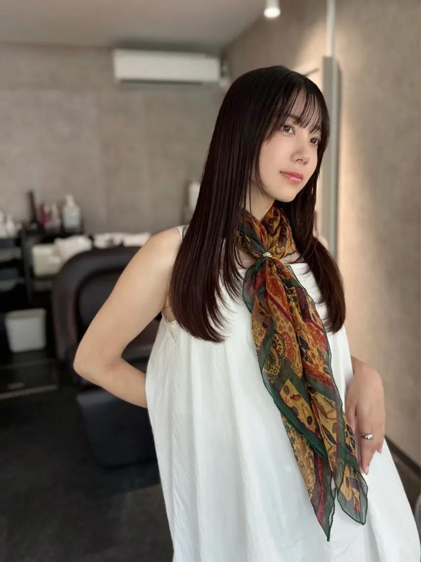 ロング カット ヘアカラー トリートメント 髪質改善✨艶髪✨ レイヤーカット 田畑のヘアスタイル