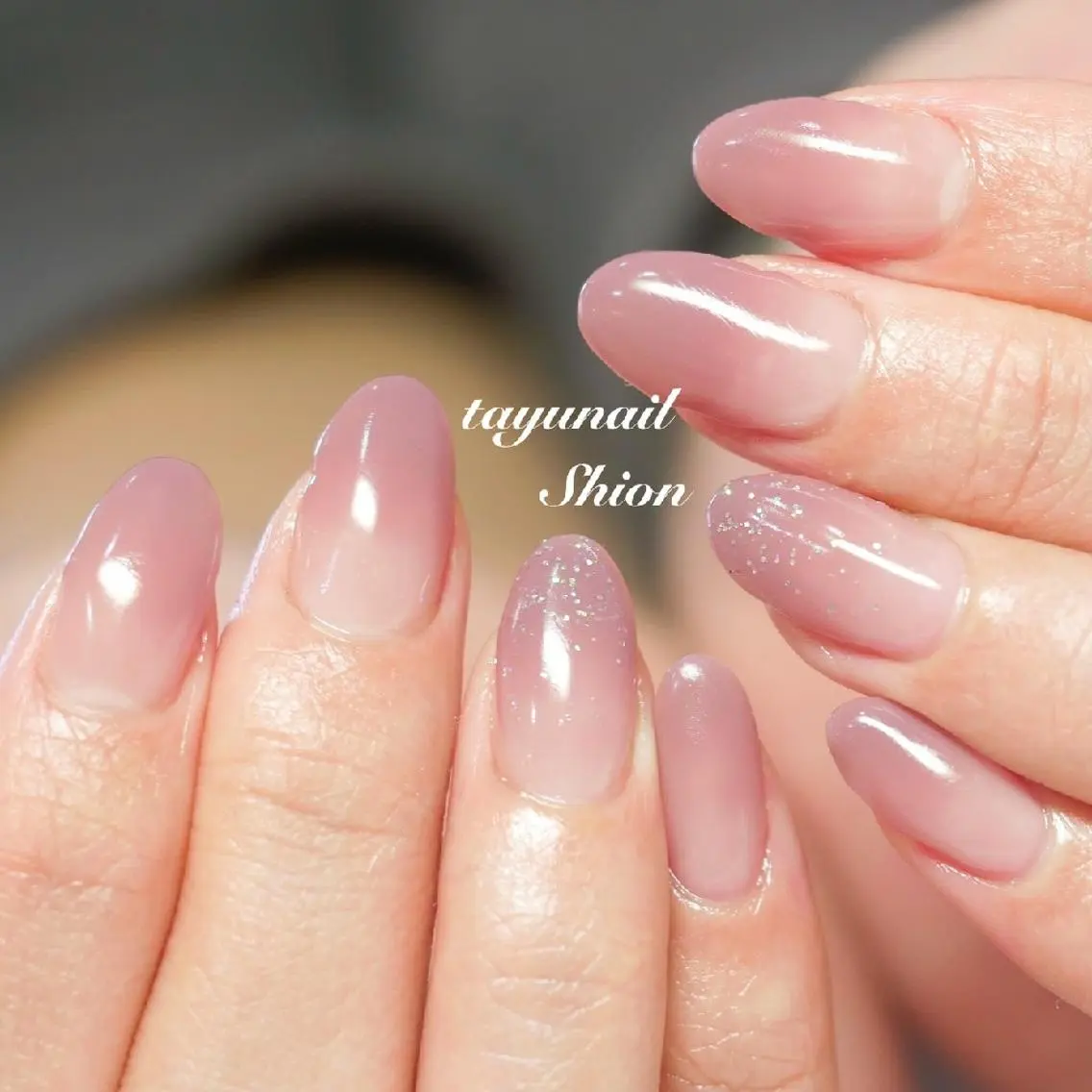 ネイル ブルー ジェルネイル グラデーション パラジェル ピンク ネイルサロン 【たゆnail】のネイルデザイン