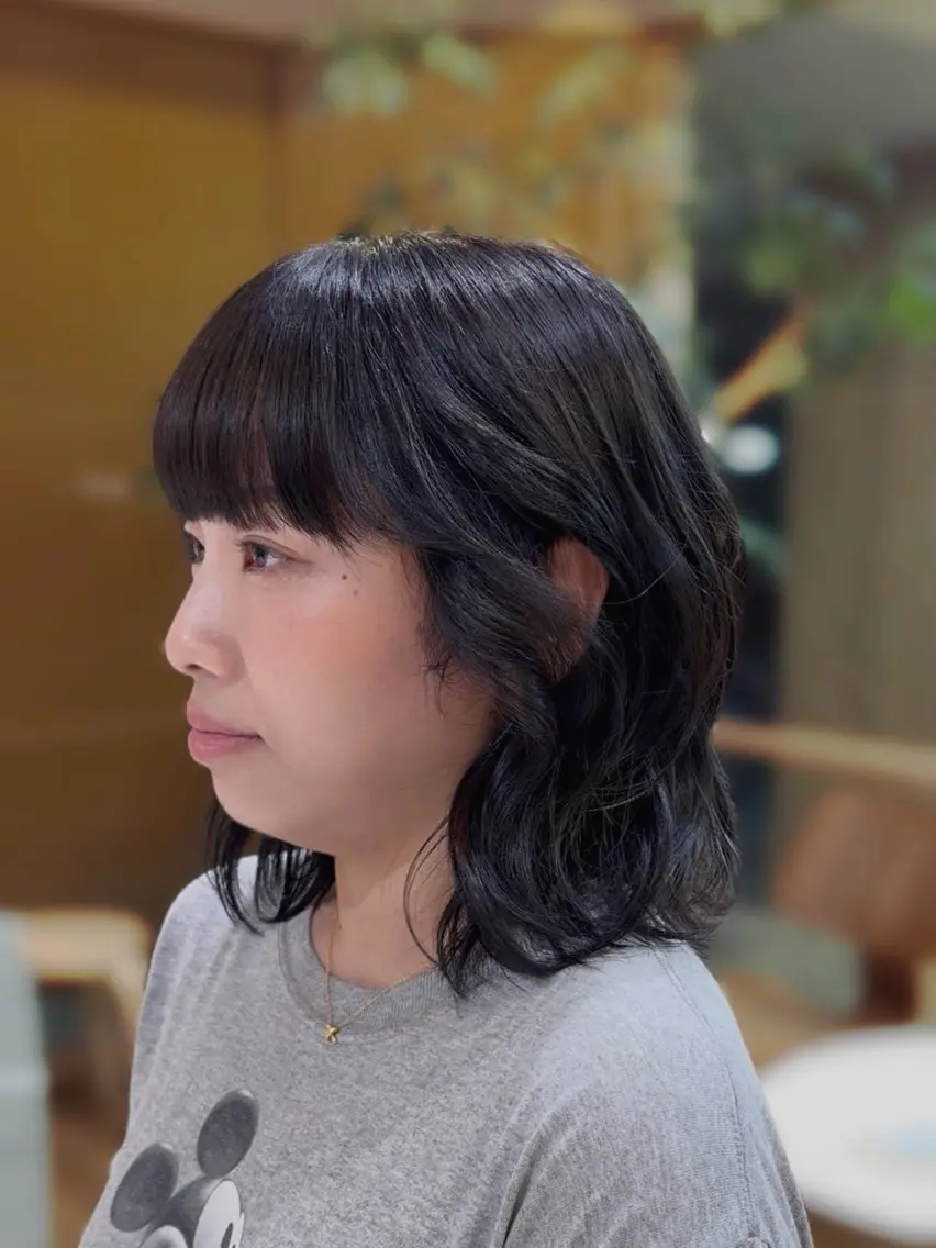 ミディアム カラー ヘアアレンジ イルミナカラー ヘアカラー 山本 佳奈のヘアスタイル