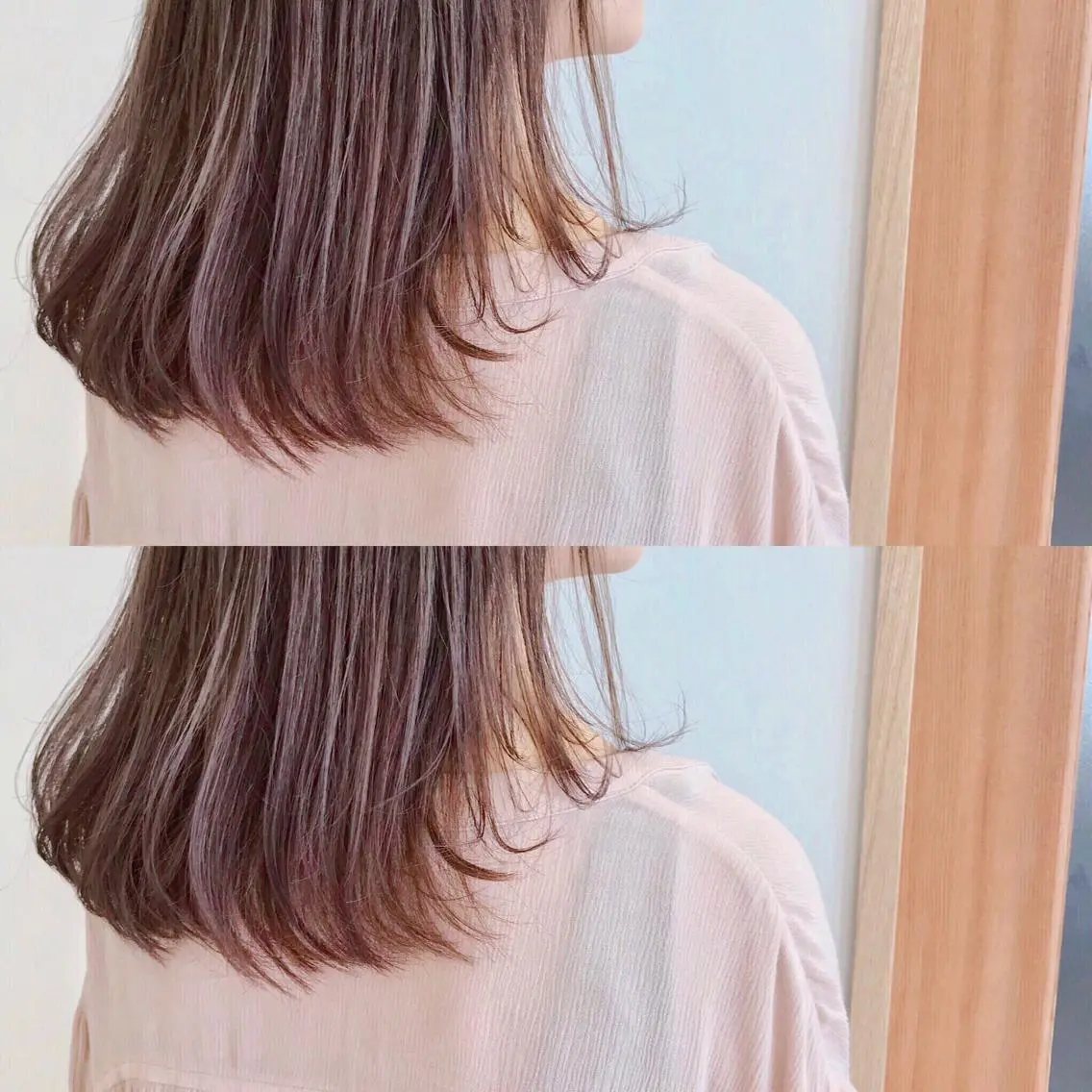 セミロング カラー ブリーチ ピンクカラー ショート特化 /天神大名/ハルナのヘアスタイル