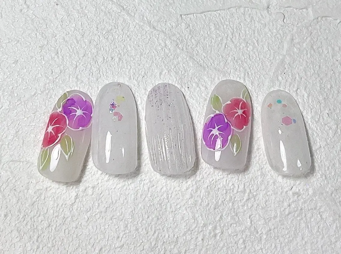 ネイル フットネイル ジェルネイル パラジェル 夏ネイル kiki nail &brow二子玉川のネイルデザイン