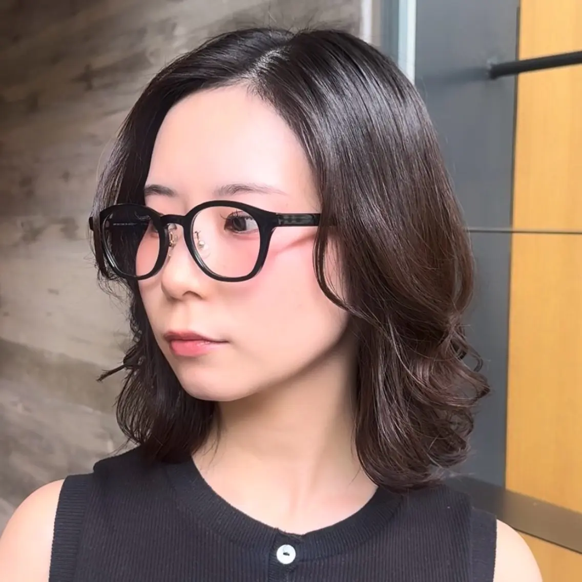 ミディアム パーマ パーマ 韓国風パーマ🌿コテ 巻き風パーマ/るいのヘアスタイル