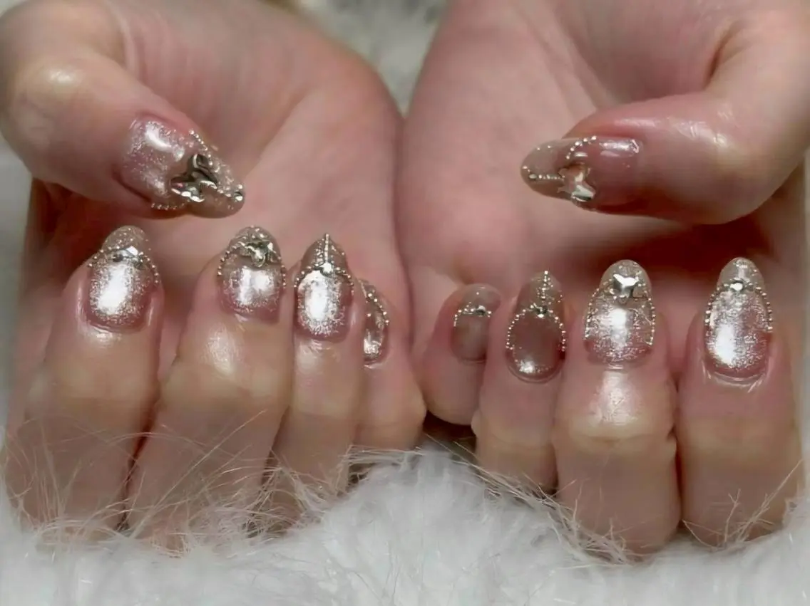 ネイル ジェルネイル 韓国ネイル パラジェル ワンホンネイル ハンドネイル 心花 𝜗𝜚 西川口Nailのネイルデザイン