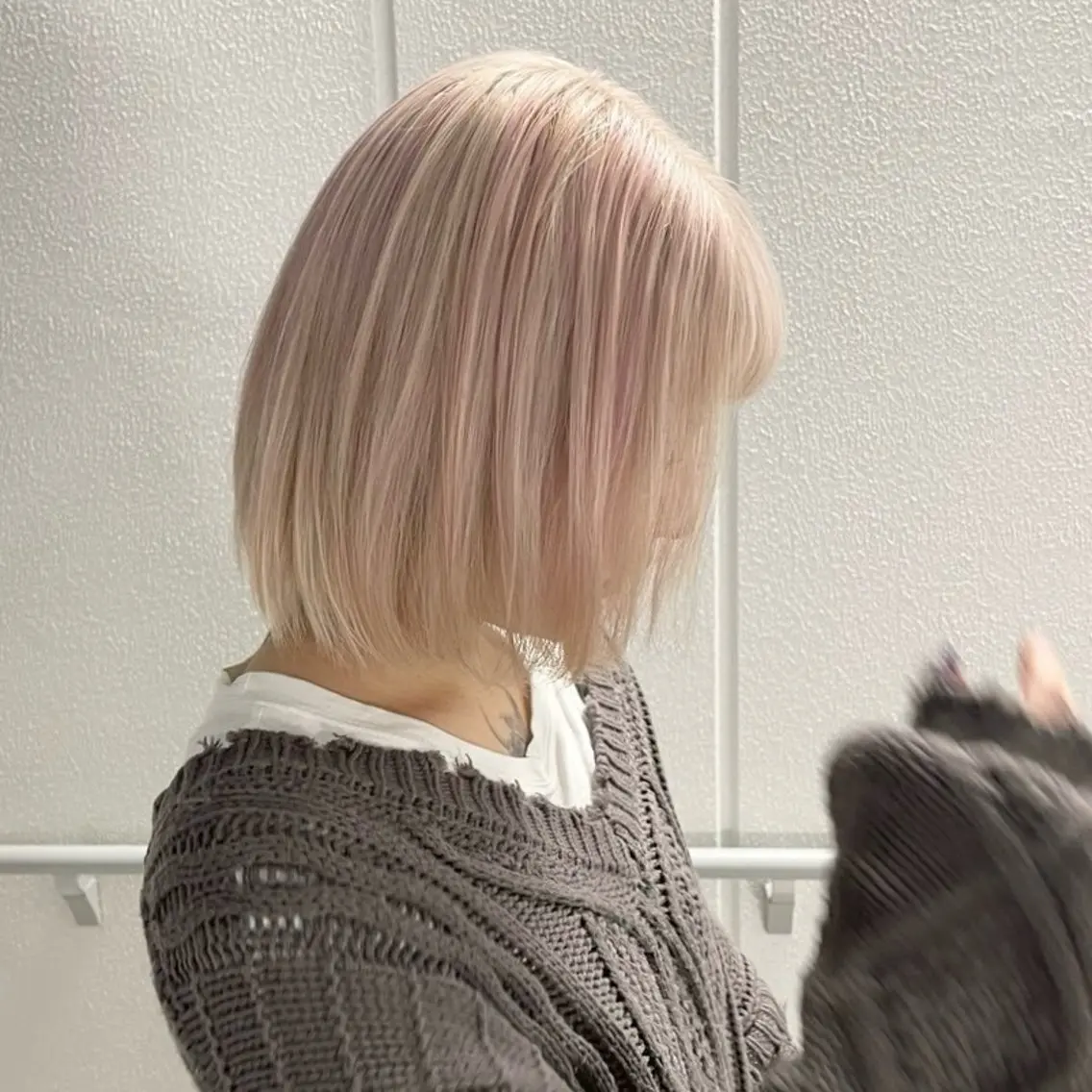 カラー ベージュカラー ホワイトベージュ Yoshiいろあそび 八王子/ハイトーンのヘアスタイル