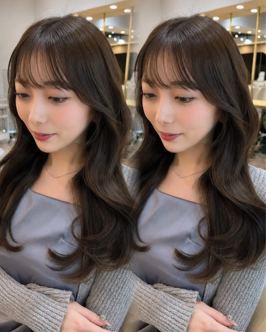 ロング カラー カット ヘアカラー トリートメント Akane レイヤー/艶カラーのヘアスタイル