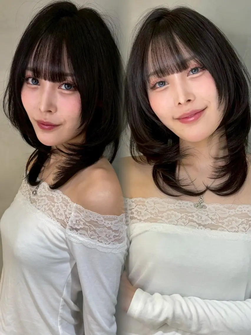セミロング HINA 仙台/ ダブルカラー/カラーのヘアスタイル