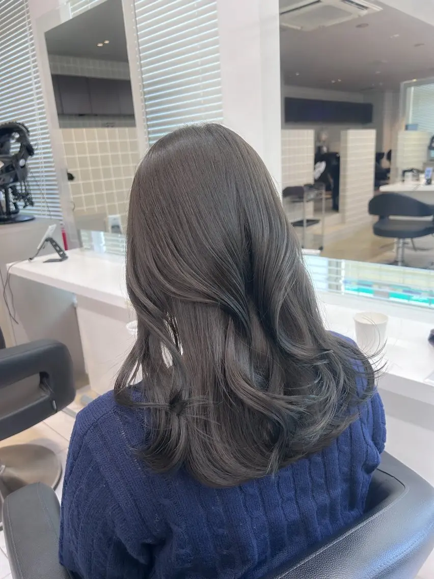 ロング カラー パーマ ヘアアレンジ メンズ キッズ ブリーチなしカラー/ ブラウン/レイヤーのヘアスタイル