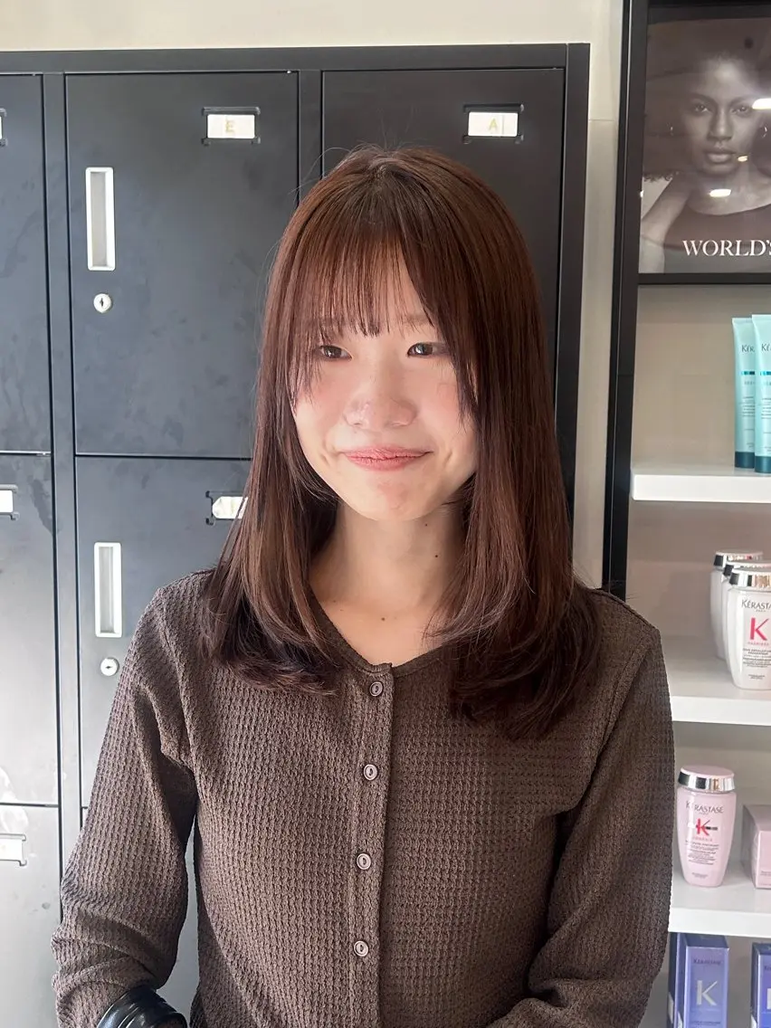 ミディアム カラー カット ヘアカラー トリートメント ナチュラル大人っぽい スタイル　MAORIのヘアスタイル