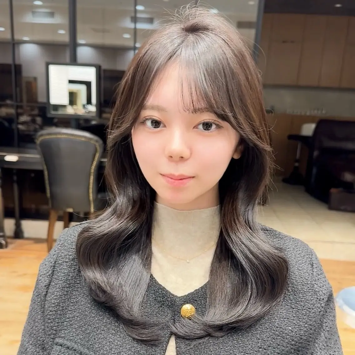 ロング カット ヘアカラー トリートメント 銀座/レイヤー 顔周りカット溝手優太のヘアスタイル