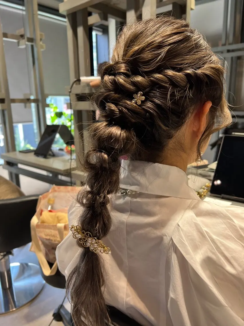 ロング ヘアアレンジ 結婚式・ブライダル ✨髪質改善矯正× ブリーチ✨YU-KIのヘアスタイル