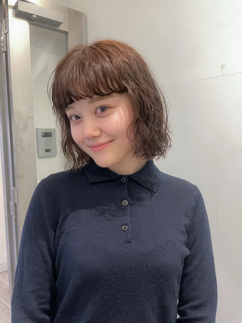 パーマ ボブ カット パーマ 抜け感ボブ×パーマ |kazaneのヘアスタイル