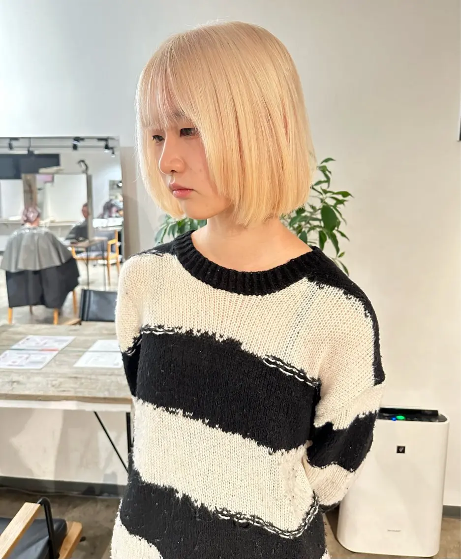 ミディアム カラー ヘアカラー トリートメント ヘアセット ✨艶ブリーチカラー ✨四ノ宮裕己のヘアスタイル