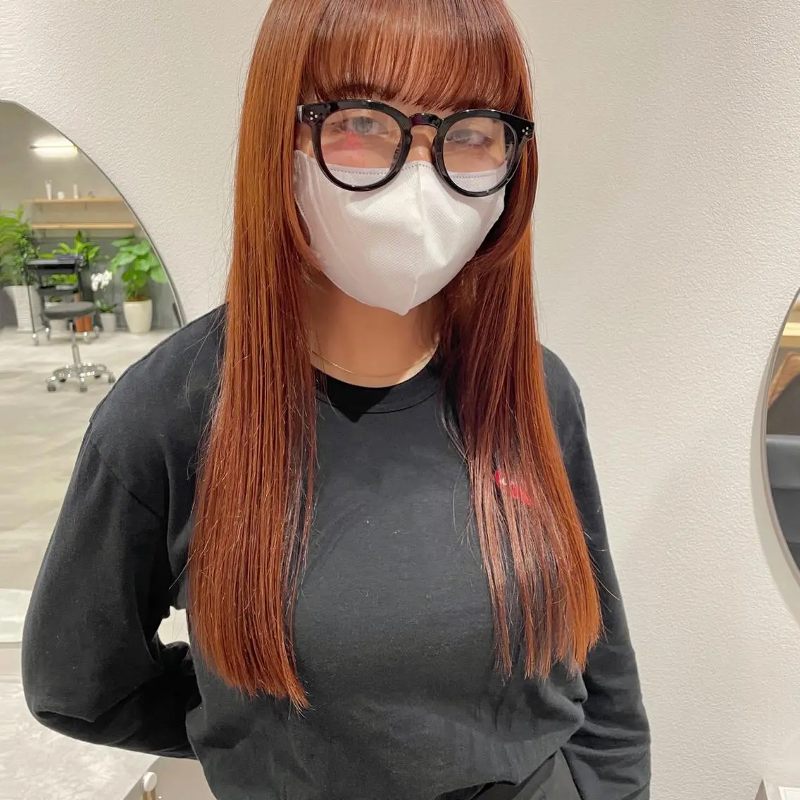ロング カラー カット ヘアカラー トリートメント 🍊暖色×顔周り 🍊cocoroのヘアスタイル