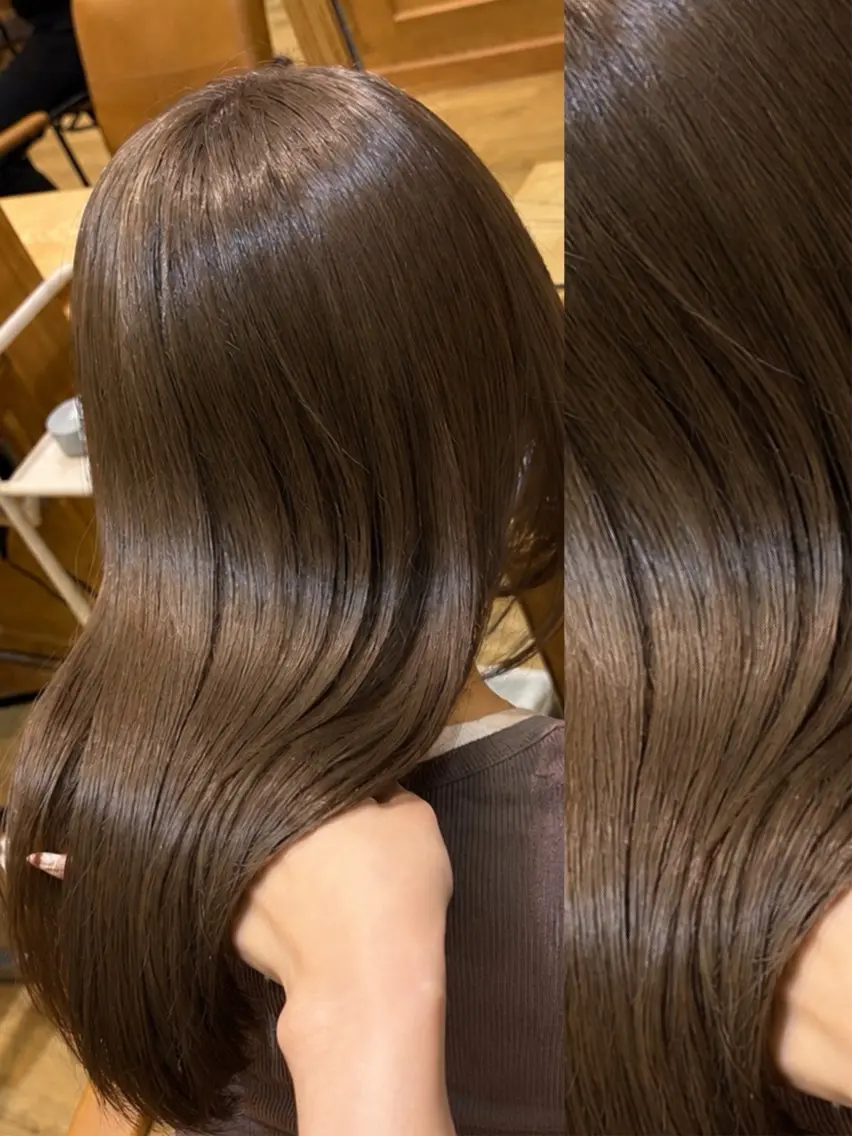 ロング カラー カット ヘアカラー トリートメント 👑髪質改善Wカラー 👑アユカのヘアスタイル