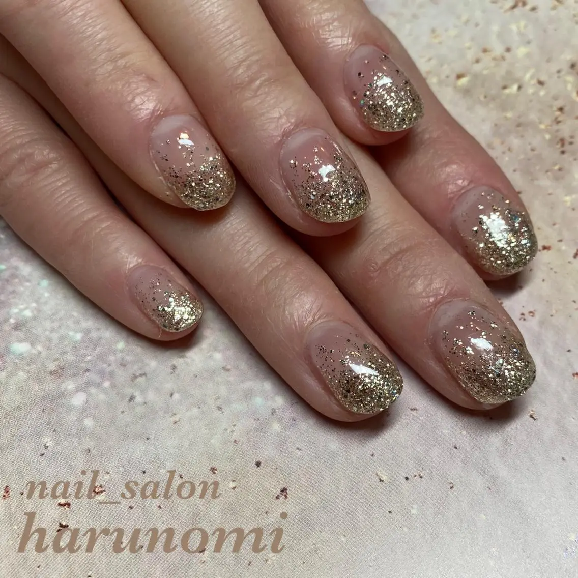 ネイル ラメ(グリッター) ラメグラデーション ハンドネイル nailroom harunomiのネイルデザイン