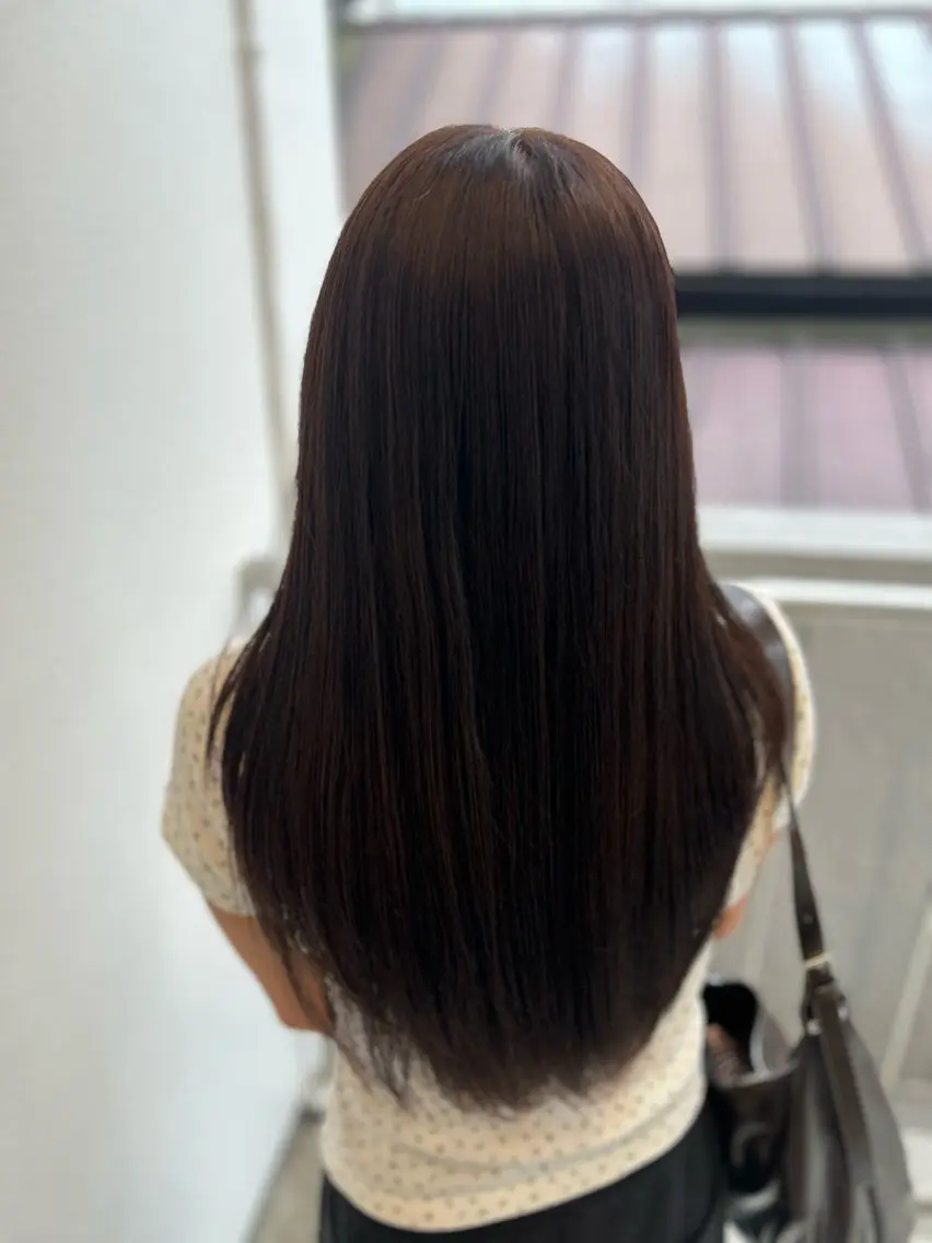 ロング ヘアカラー トリートメント あんじゅ ✨暖色カラー✨高崎のヘアスタイル