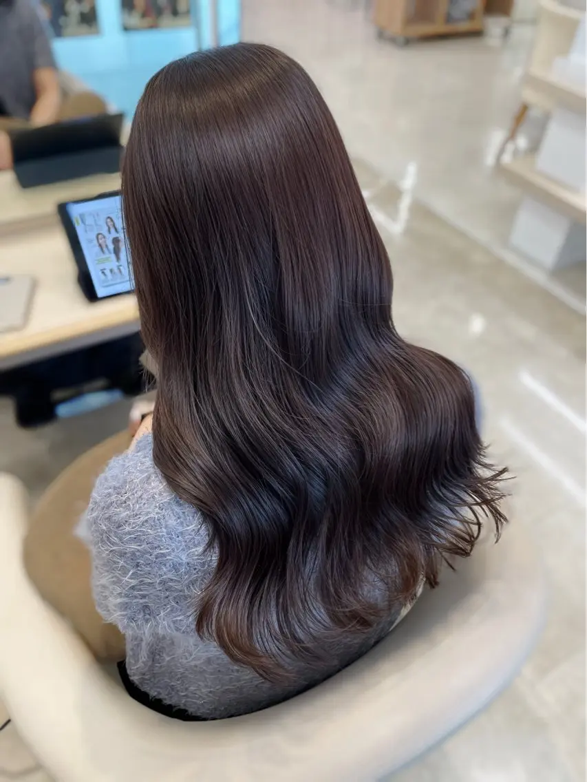 ロング カラー ブリーチなしダブルカ ラー🎀透明感/AOのヘアスタイル