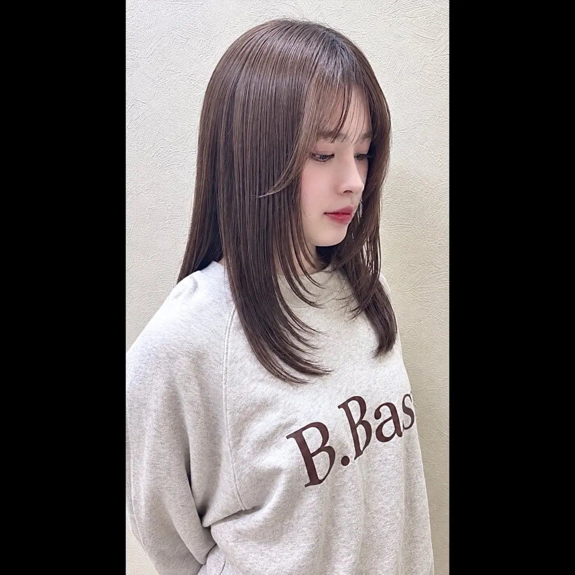 ミディアム ボブレイヤー ミディアムレイヤー ボブ レイヤーカット トリートメント カット mao /札幌美容室のヘアスタイル