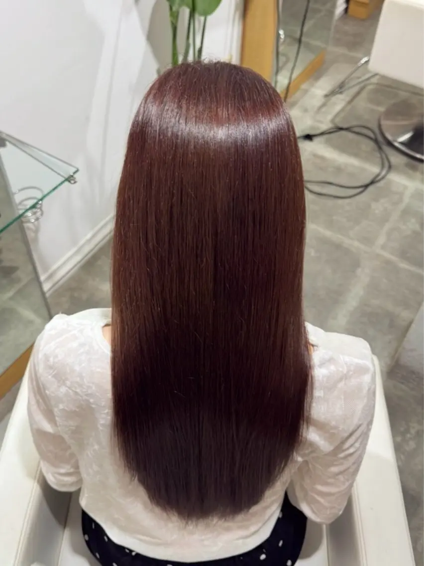 ロング カラー ブラウンカラー ピンクカラー ピンクブラウン ヘアカラー おんだゆい。縮毛矯正 /カラーモデル募集のヘアスタイル
