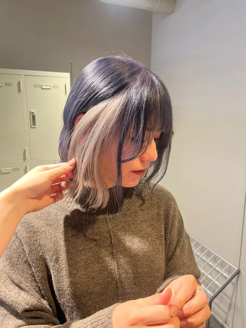 ミディアム ヘアカラー トリートメント ヘッドスパ ヘアセット 寒色/ベージュヘア ブリーチありMiOのヘアスタイル