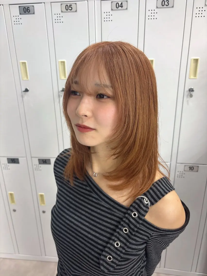 ミディアム カラー ヘアカラー 🧸垢抜けハイトーン 🫧𖤐⡱れんのヘアスタイル