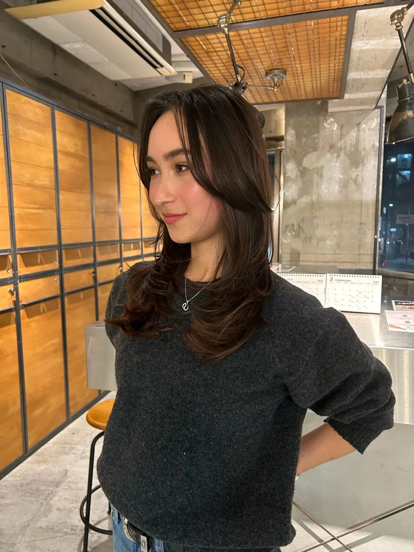 セミロング カラー レイヤーカット カット 海外レイヤー /NAGISAのヘアスタイル