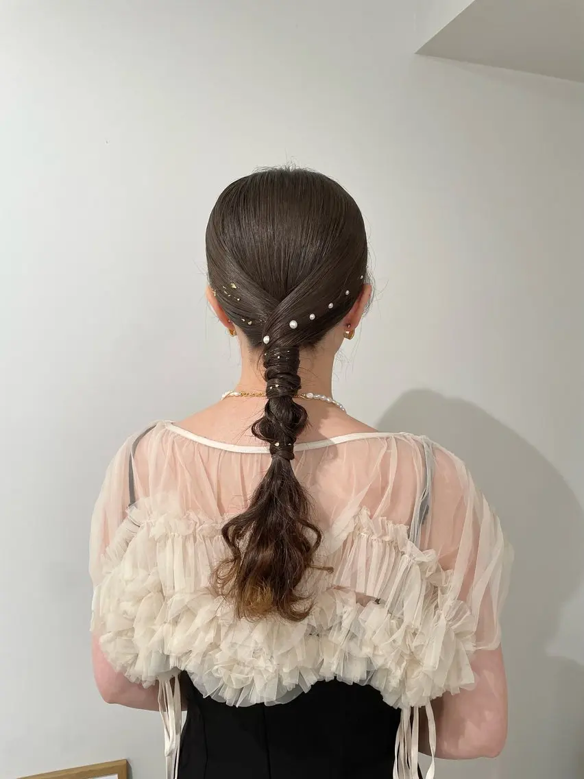 【 ⟡₊⋆ hair arrange ⋆₊⟡ 】 🪽ヘアアレンジ 編み下ろし タイトヘア 個性派 まとめ髪🪽の写真