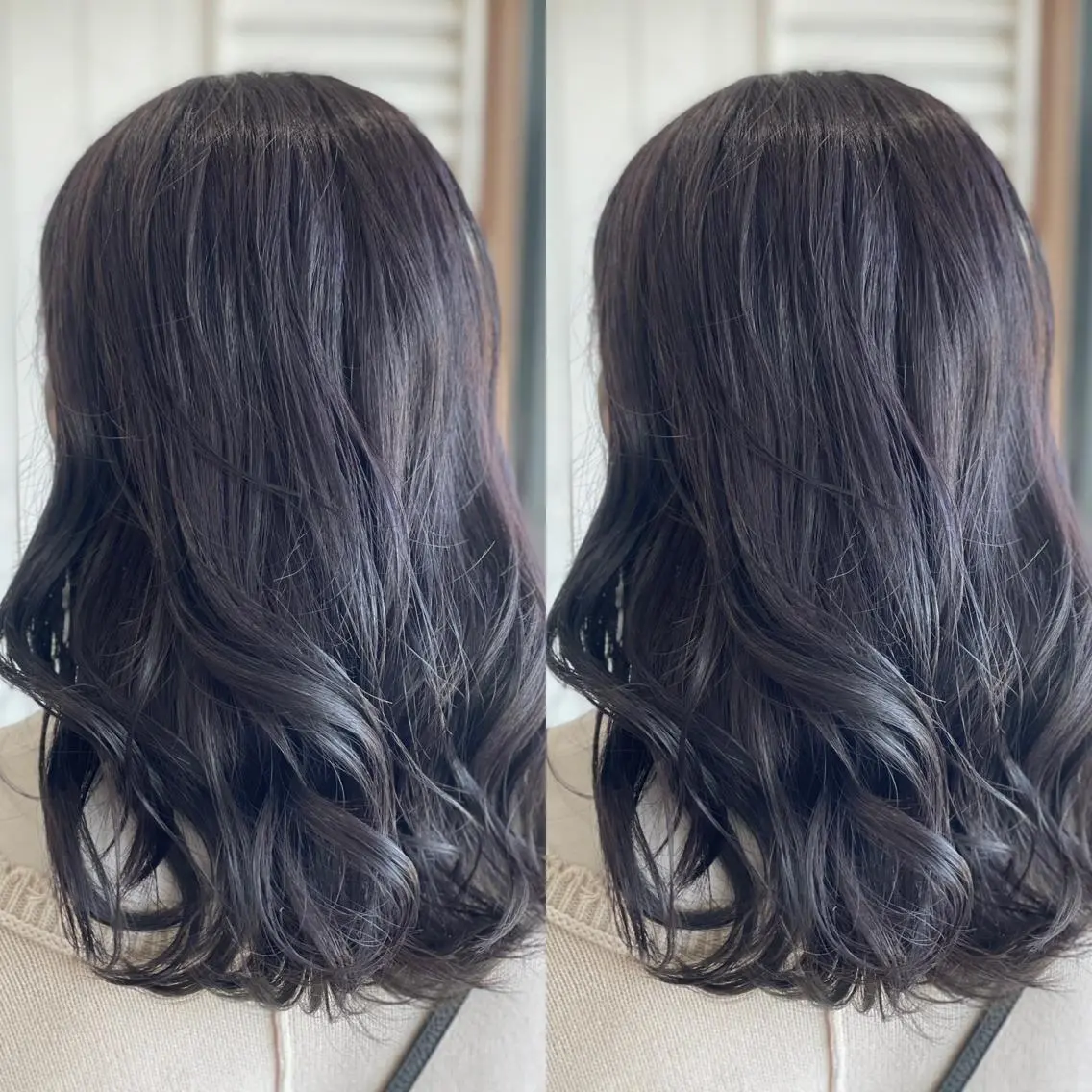 セミロング カラー ブルーカラー ハイライトカラー ラベンダーカラー ハイライト Snaly カラー特化ページのヘアスタイル