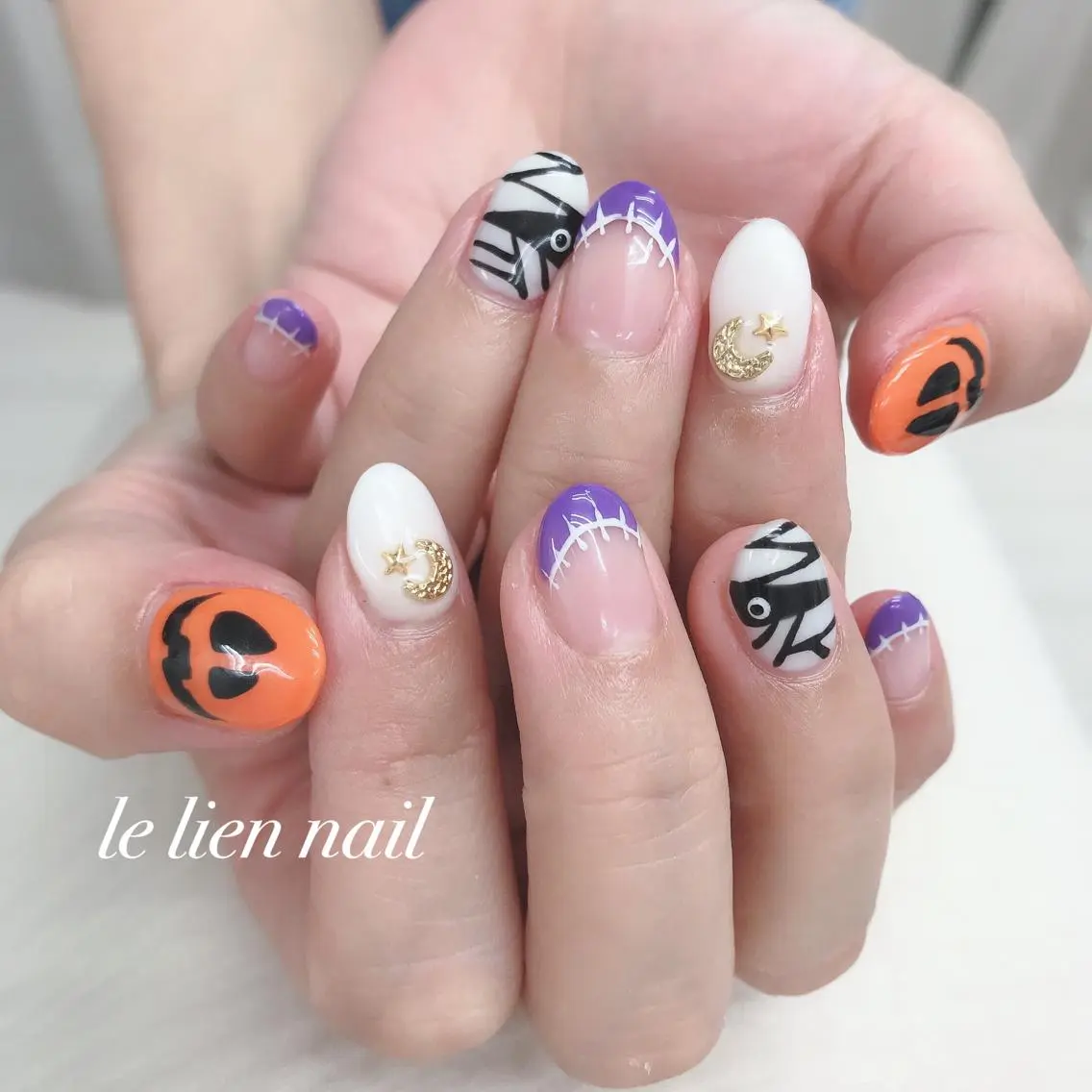 ミディアム ハロウィン le lien nailのネイルデザイン