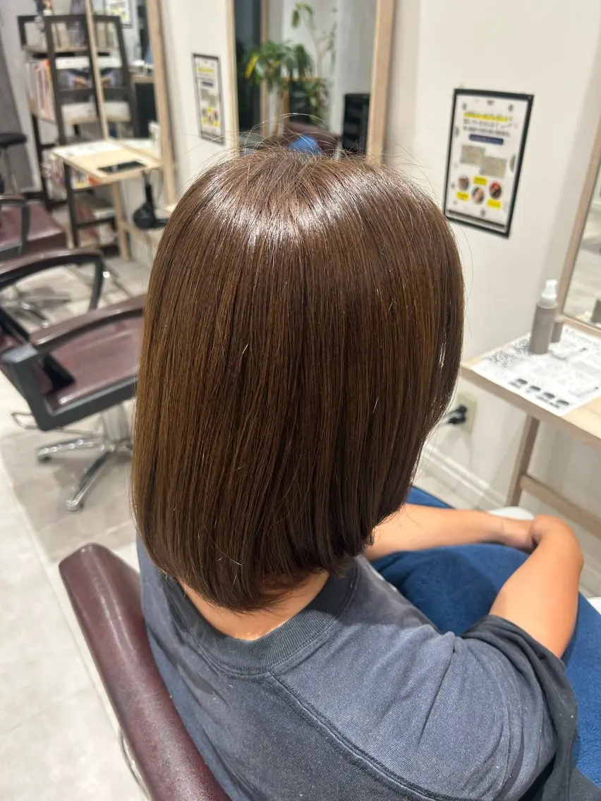 ミディアム カラー ブラウンカラー マロンブラウン ヘアカラー ヘッドスパ 小池 颯希のヘアスタイル