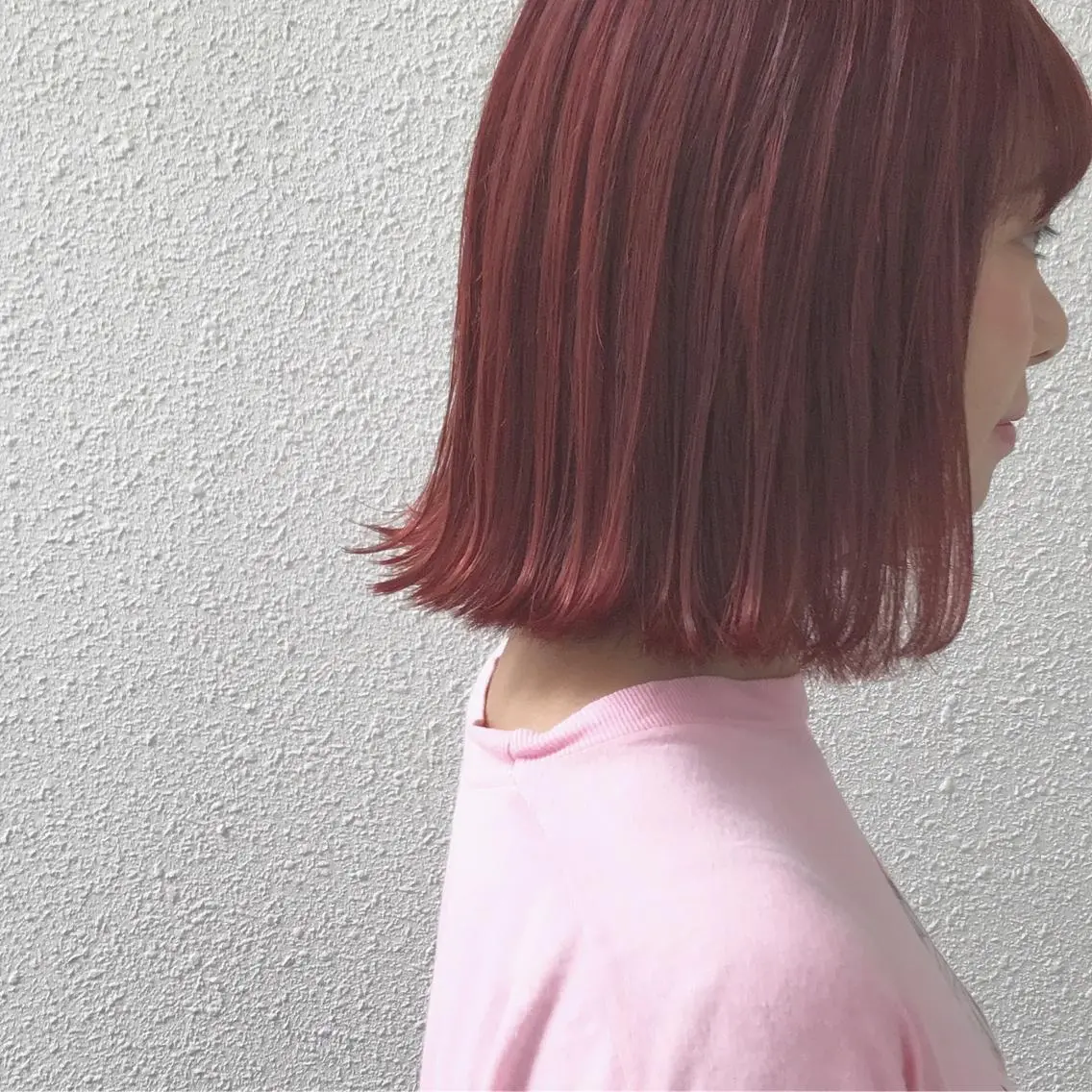 ショート カラー ブリーチ レッドカラー インナーカラー/天神 ブリーチ/吉田のヘアスタイル