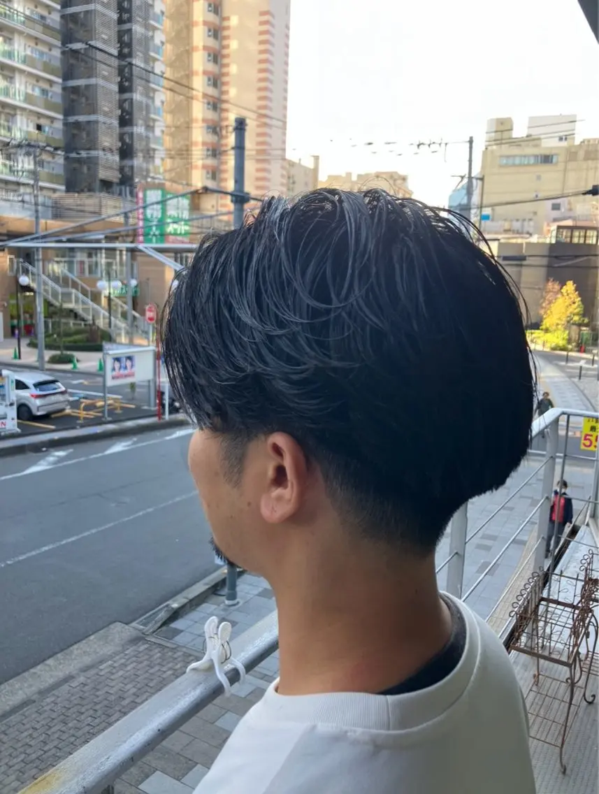 ミディアム パーマ 福田 真大のヘアスタイル